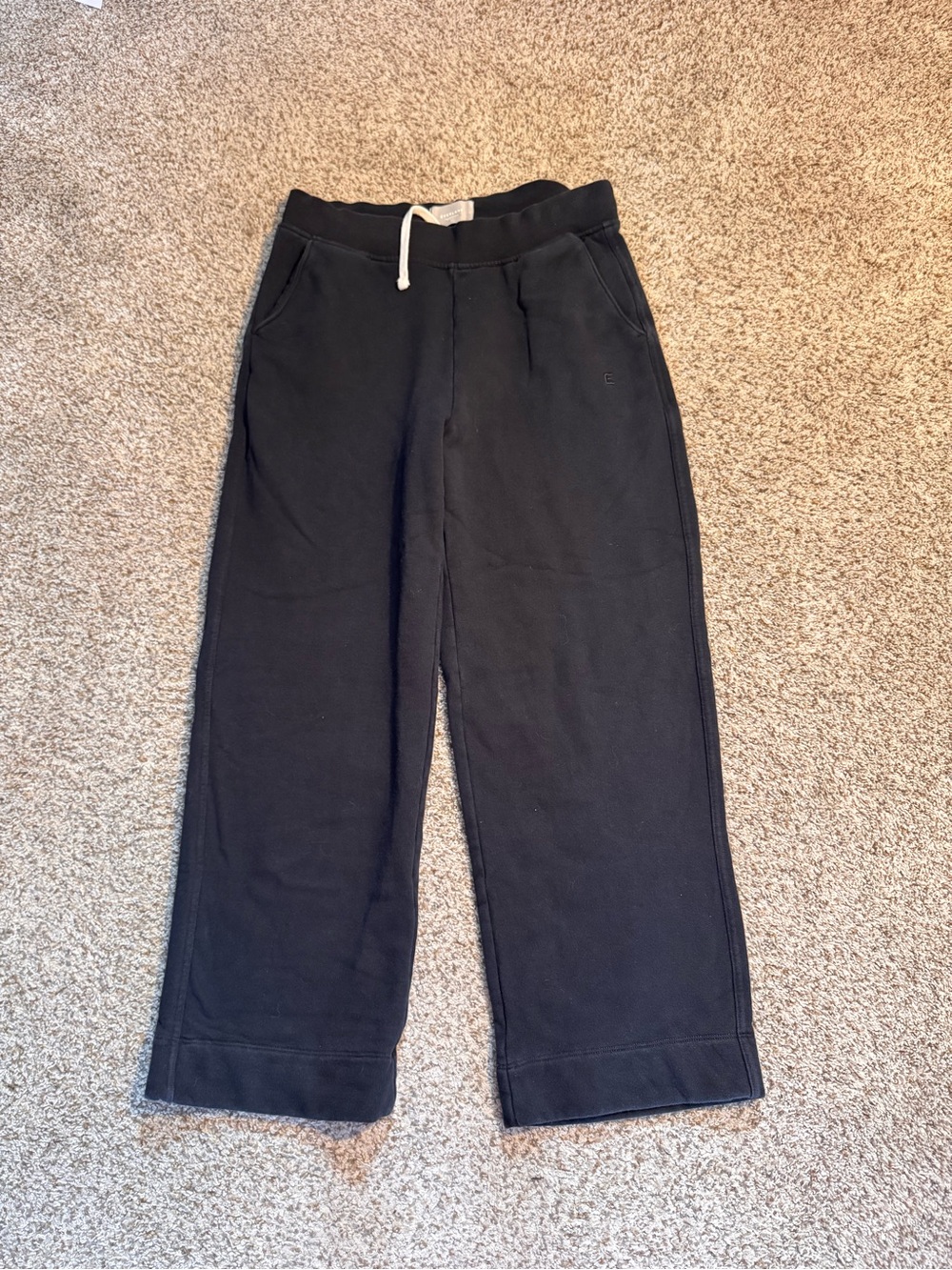 Everlane Wide Leg Organic Cotton Black Drawstring Sweatpants - Women’s L